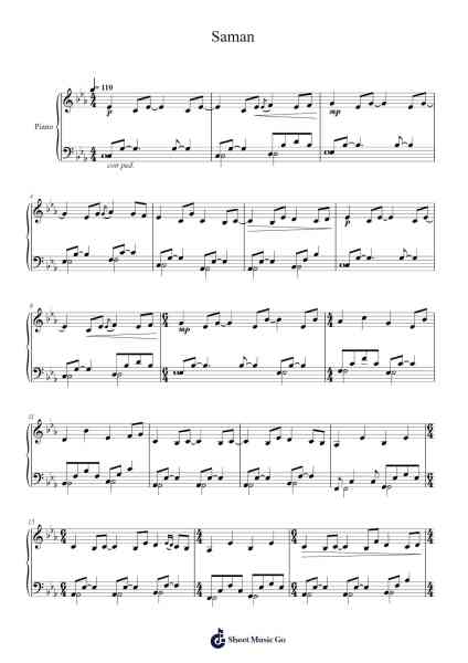 Saman Sheet Music by Ólafur Arnalds-Arr.Jesries
