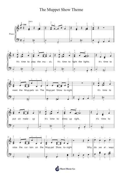 The Muppet Show Theme Sheet Music by The Muppets-Arr.Bairdxy