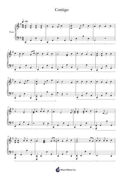 Contigo Sheet Music by BoyWithUke-Arr.Toddgail
