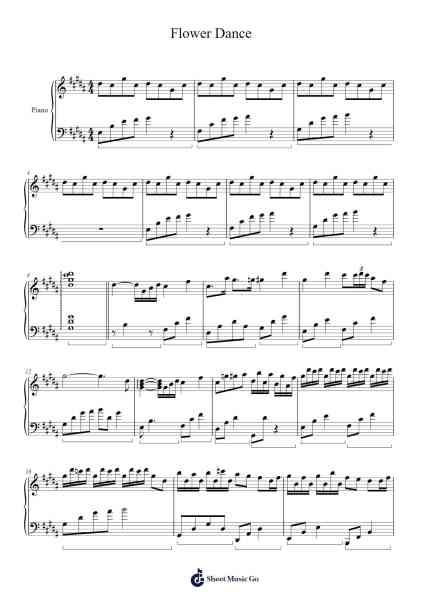 Flower Dance Sheet Music by DJ Okawari-Arr.Blybohm