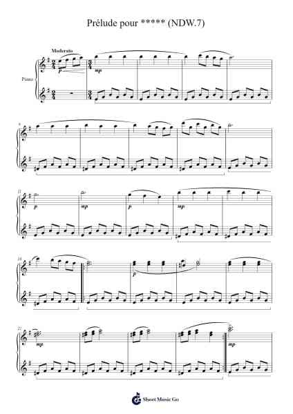 Prélude pour ***** (NDW.7) Sheet Music by Scottbroad-Arr.Trollstal