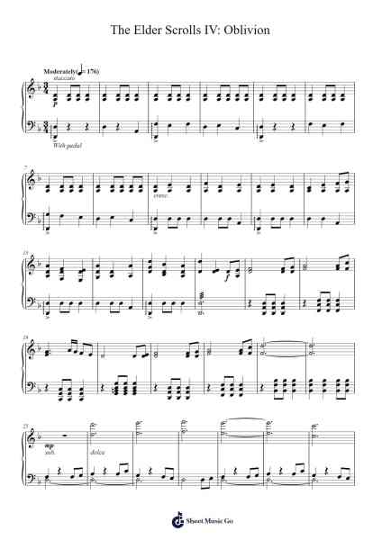 The Elder Scrolls IV: Oblivion Theme - Piano Solo Sheet Music by Jeremy Soule-Arr.Graycie Scob