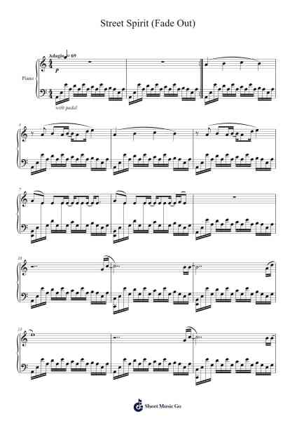 Street Spirit (Fade Out) Sheet Music by Radiohead-Arr.Croftsgreg