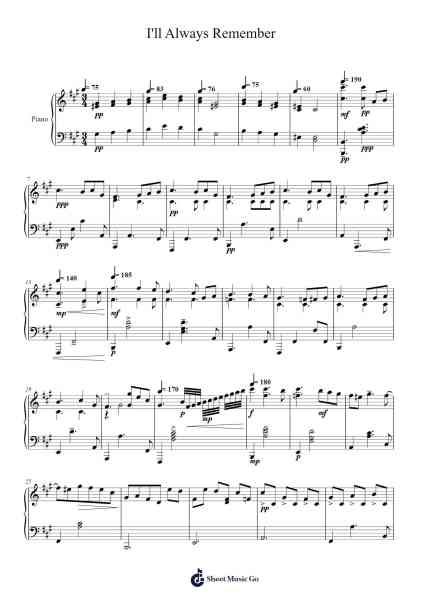 I'll Always Remember Sheet Music by Toshifumi Hinata-Arr.Stilwald Mollswift