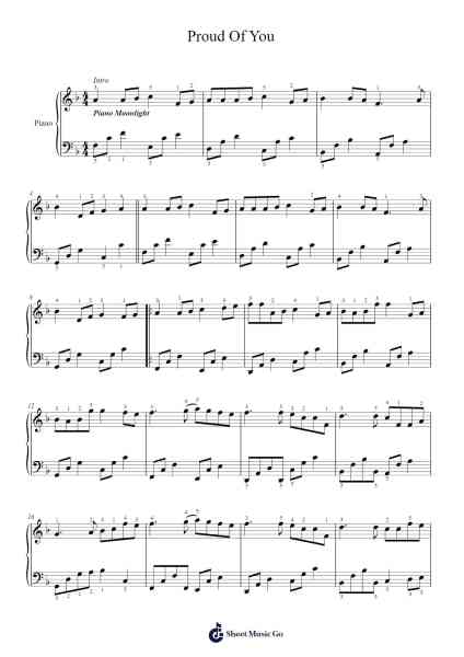 Proud Of You Sheet Music by Fiona Fung-Arr.Browntis