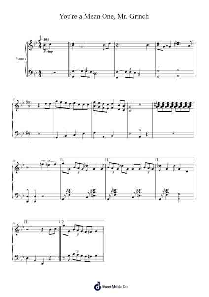 You're a Mean One, Mr. Grinch Sheet Music by Albert Hague-Arr.Beroll