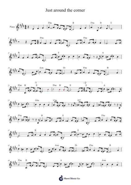 Just around the corner Sheet Music by undefined-Arr.Malke Wordby