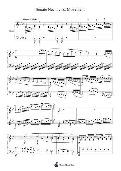 Piano Sonata No. 11 in A Major, K. 331: I. Andante Grazioso Sheet Music by Ludwig van Beethoven-Arr.Steeleton