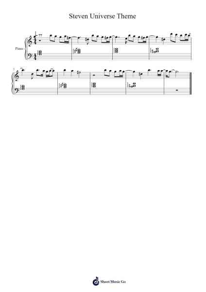 Steven Universe Theme Sheet Music by AngelicJules-Arr.Wrightthodore Wolfgai