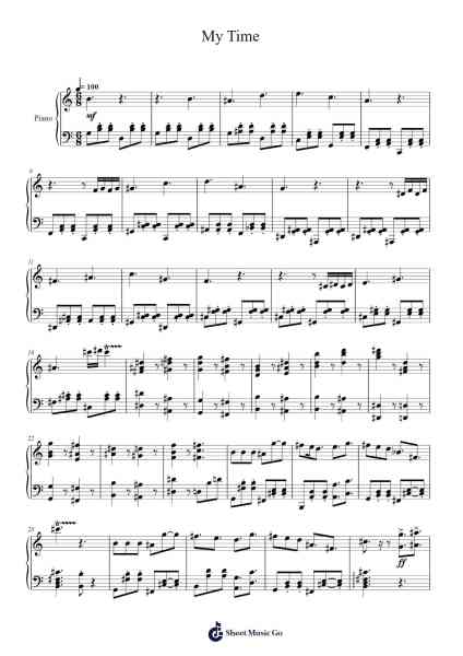 My Time Sheet Music by bo en-Arr.Walry