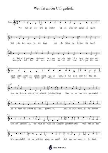 Wer hat an der Uhr gedreht Sheet Music by undefined-Arr.Rhotab