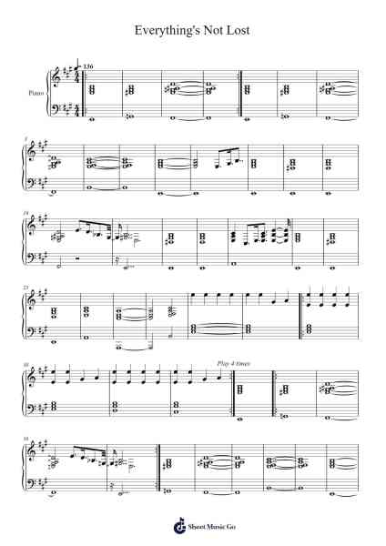 Everything's Not Lost Sheet Music by Coldplay-Arr.Benga