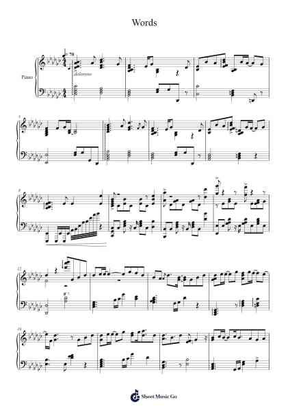 Words Sheet Music by Aimer-Arr.Saxel