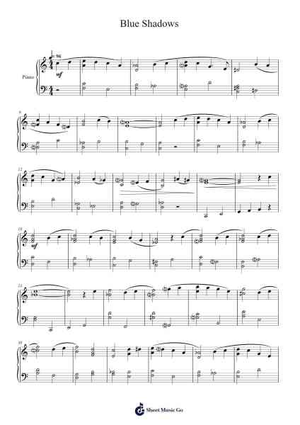 Blue Shadows Sheet Music by Alac Floleigh-Arr.Mablia Finkeith
