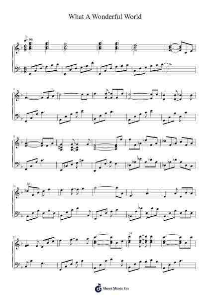 What A Wonderful World Sheet Music by Louis Armstrong-Arr.Fordniah