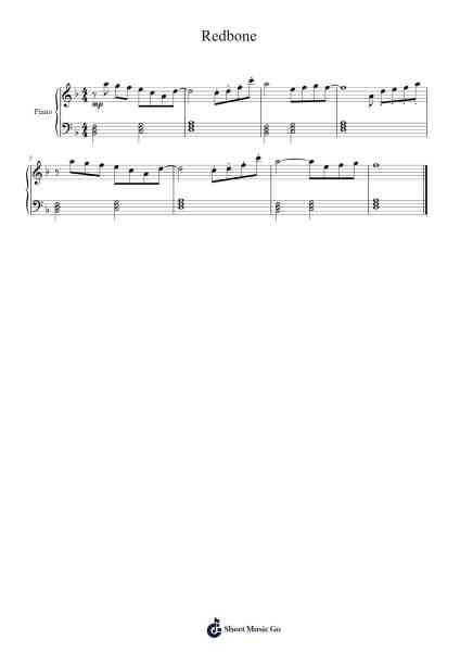 Redbone Sheet Music by Childish Gambino-Arr.Grihicks Mulou