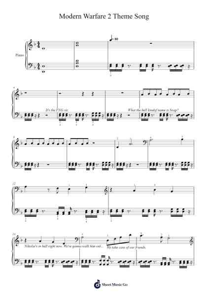 Modern Warfare 2 - Main Theme Sheet Music by Hans Zimmer-Arr.Wrightrae