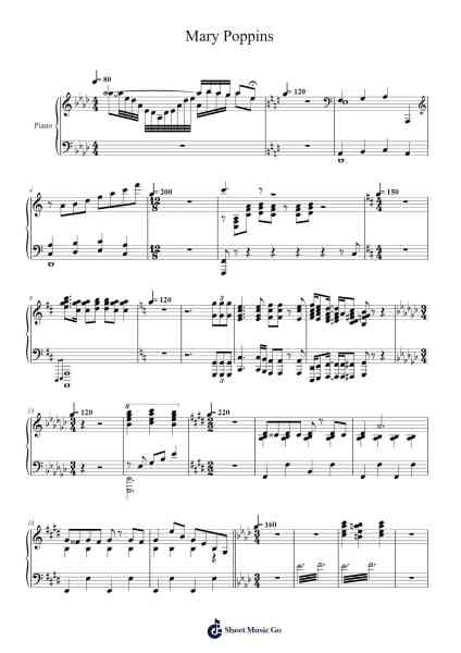 Mary Poppins Sheet Music by undefined-Arr.Hewdys