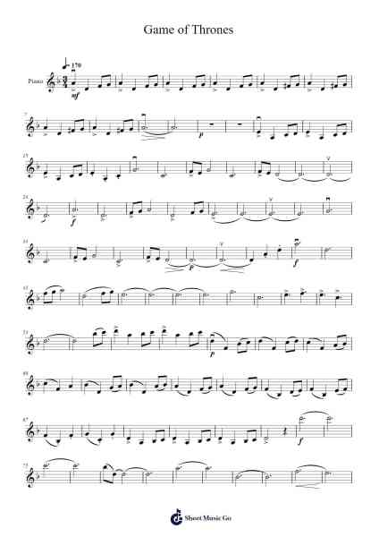 Game of Thrones Sheet Music by Ramin Djawadi-Arr.Stasharp Dobton