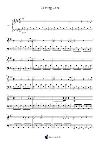 Chasing Cars Sheet Music by Snow Patrol-Arr.Mollkerr