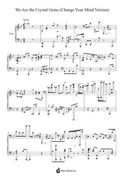 We Are the Crystal Gems (Change Your Mind Version) Sheet Music by Emily The Voldor-Arr.Babphy
