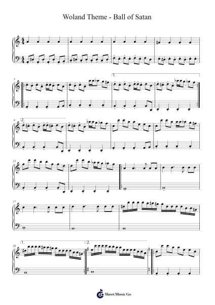 Woland Theme - Ball of Satan Sheet Music by Chrislaide Clarefie-Arr.Finnat Mintosh