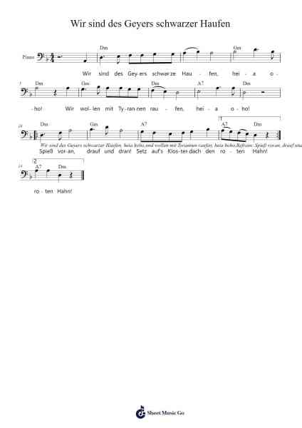 Wir sind des Geyers schwarzer Haufen Sheet Music by Max Böhm-Arr.Guntrine