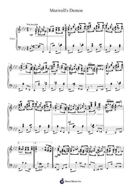 Maxwell's Demon Sheet Music by Oclan Windrick-Arr.Davexy Tykins