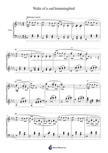 Little Piano Pieces No. 16: "Waltz of a Sad Hummingbird" Sheet Music by Borgjohn Rontrick-Arr.Gailmand