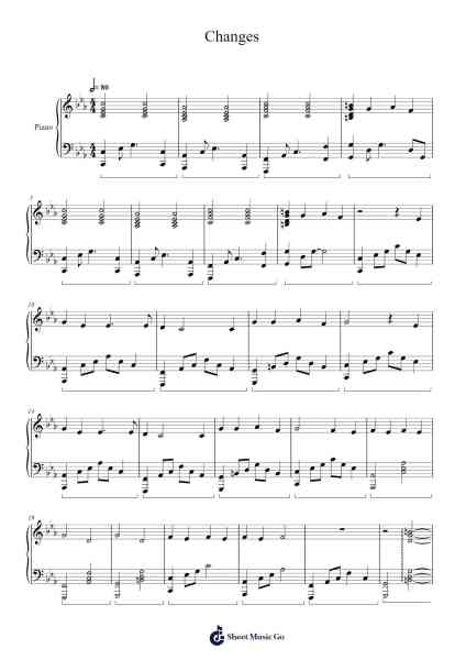 Changes Sheet Music by Hughvia Bartnett-Arr.Fanold Moulmar