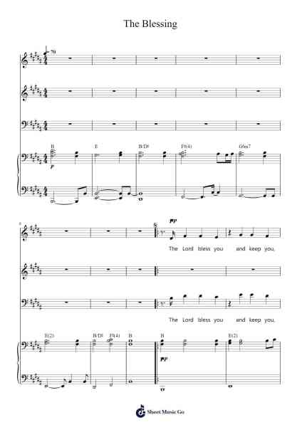 The Blessing Sheet Music by Kari Jobe/Cody Carnes/Chris Brown/Steven Furtick-Arr.Wyann Ianli