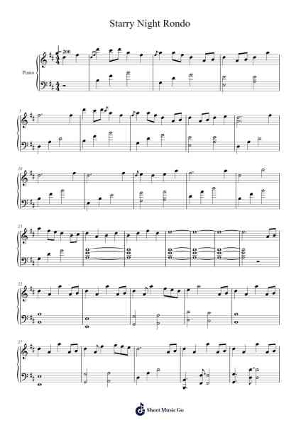 Starry Night Rondo Sheet Music by Sereno-Arr.Megreau Readeries