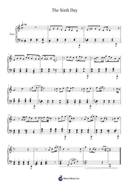 The Sixth Day Sheet Music by DAY6-Arr.Chergene