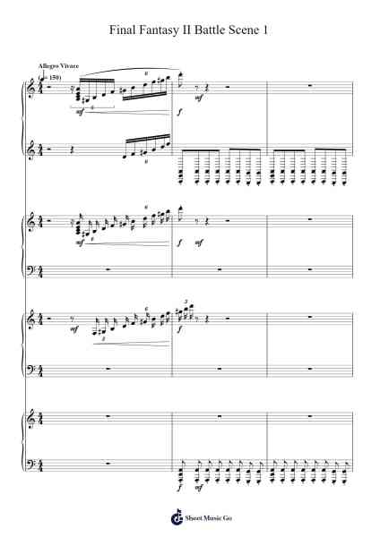 Final Fantasy II Battle Scene 1 Sheet Music by Nobuo Uematsu-Arr.Gusstuart Lethea
