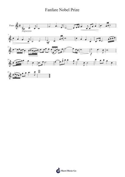 Fanfare Nobel Prize Sheet Music by Kjetil Bjerkestrand-Arr.Joanreade Annlus