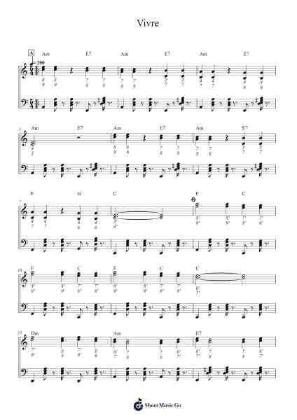 Vivre Sheet Music by Stéphane Delicq-Arr.Alkerr Wolfclife