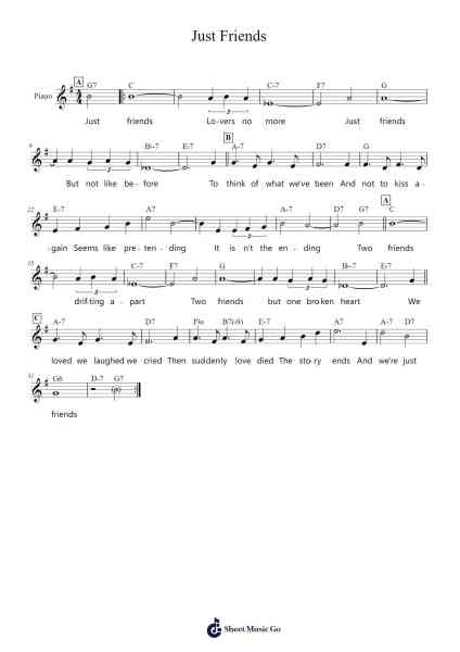 Just Friends Sheet Music by John Klenner-Arr.Thoclare