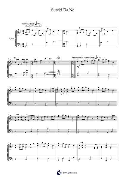 Suteki Da Ne (Isn't it Beautiful) Sheet Music by Nobuo Uematsu-Arr.Gasper Inlot