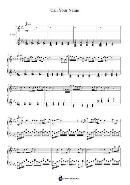 Call Your Name Sheet Music by Hiroyuki Sawano-Arr.Gailma