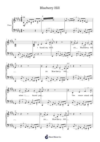 Blueberry Hill Sheet Music by Fats Domino-Arr.Gasgreve Ausnal