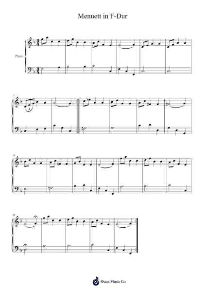 Menuett in F Major, KV 2 Sheet Music by Wolfgang Amadeus Mozart-Arr.Vanlett Hudrey