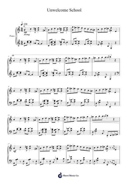 Unwelcome School Sheet Music by Mitsukiyo-Arr.Horncie Shapole