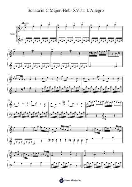 Sonata in C Major, Hob. XVI/1: I. Allegro Sheet Music by Joseph Haydn-Arr.Stilling