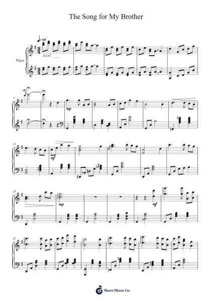 The Song for My Brother Sheet Music by Ryan Lo-Arr.Vicnick Hoodpy