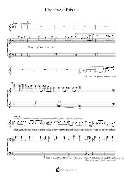 L'homme et l'oiseau Sheet Music by Barbara Pravi-Arr.Pegholmes Anlett
