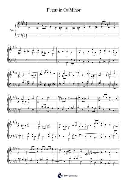 Fugue in C# Minor Sheet Music by josiahmishael-Arr.Rooryl Petnoel
