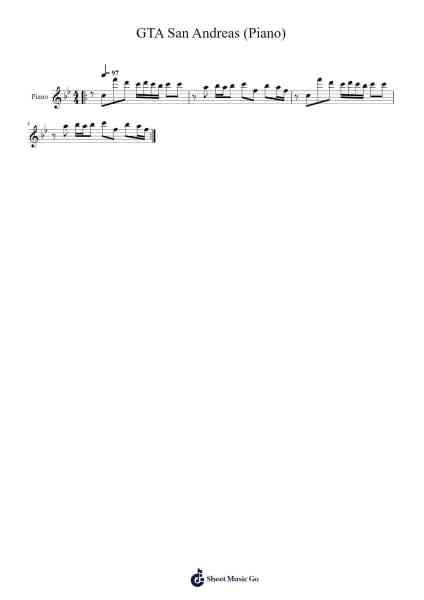 GTA San Andreas (Piano) Sheet Music by Misc Computer Games-Arr.Blanes Poyale