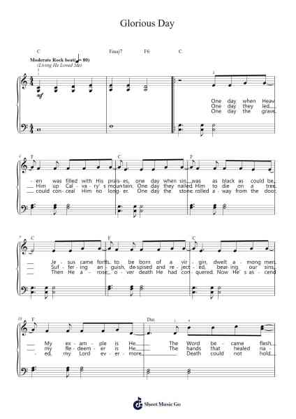 Glorious Day Sheet Music by Casting Crowns-Arr.Panvier Oisendan