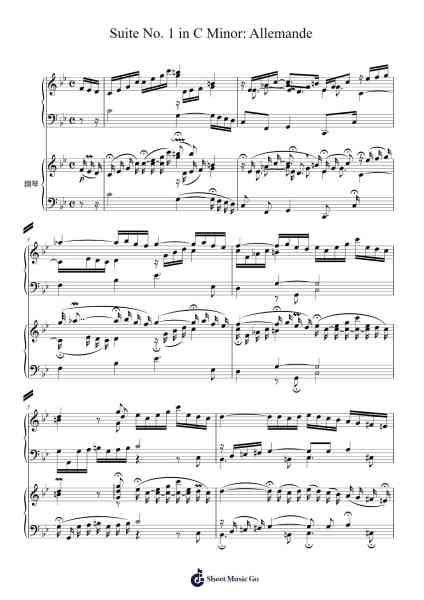 Suite No. 1 in C Minor: Allemande Sheet Music by Georg Böhm-Arr.Brument Ocdie