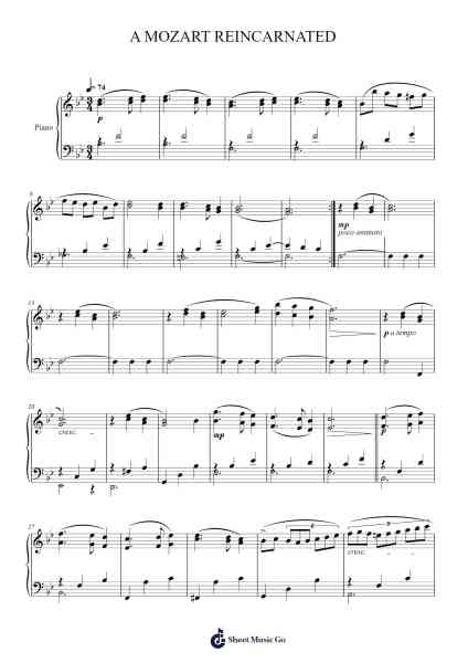 A Mozart Reincarnated Sheet Music by Ennio Morricone-Arr.Lilrald